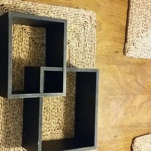Shelves black 2 piece shelves wood